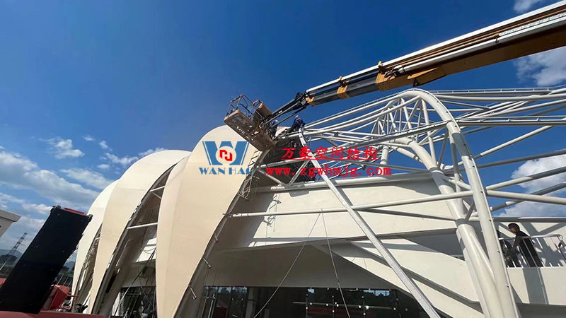 龍泉市體育場鋼膜結構工程完工