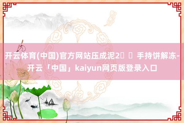 开云体育(中国)官方网站压成泥2⃣️手持饼解冻-开云「中国」kaiyun网页版登录入口